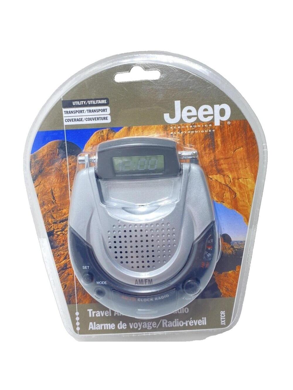 Jeep JXTCR Travel Alarm Clock Radio with Earphone Jack New Sealed Box
